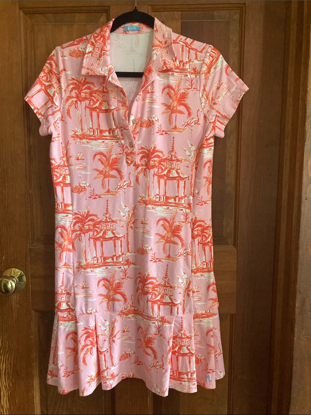 J. McLaughlin Pink & Coral Scenic Polo Dress
